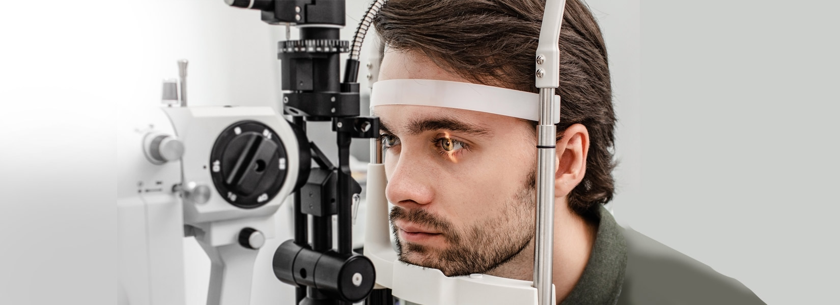 young man during eye exam in Hockessin